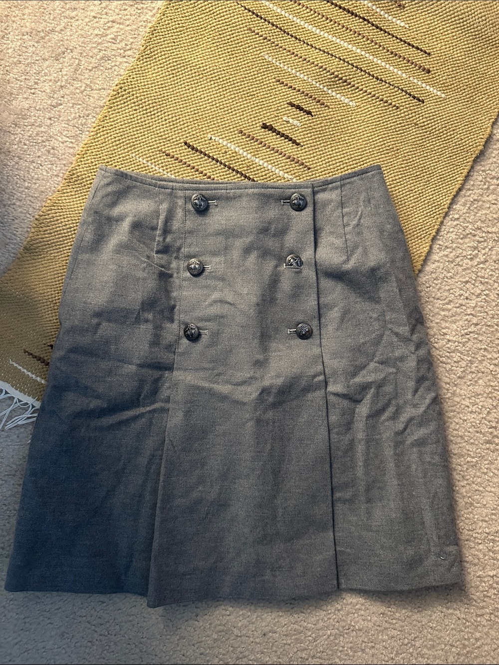 BROOKS BROTHERS CLASSIC Double-Breasted Gray Women's Skirt
